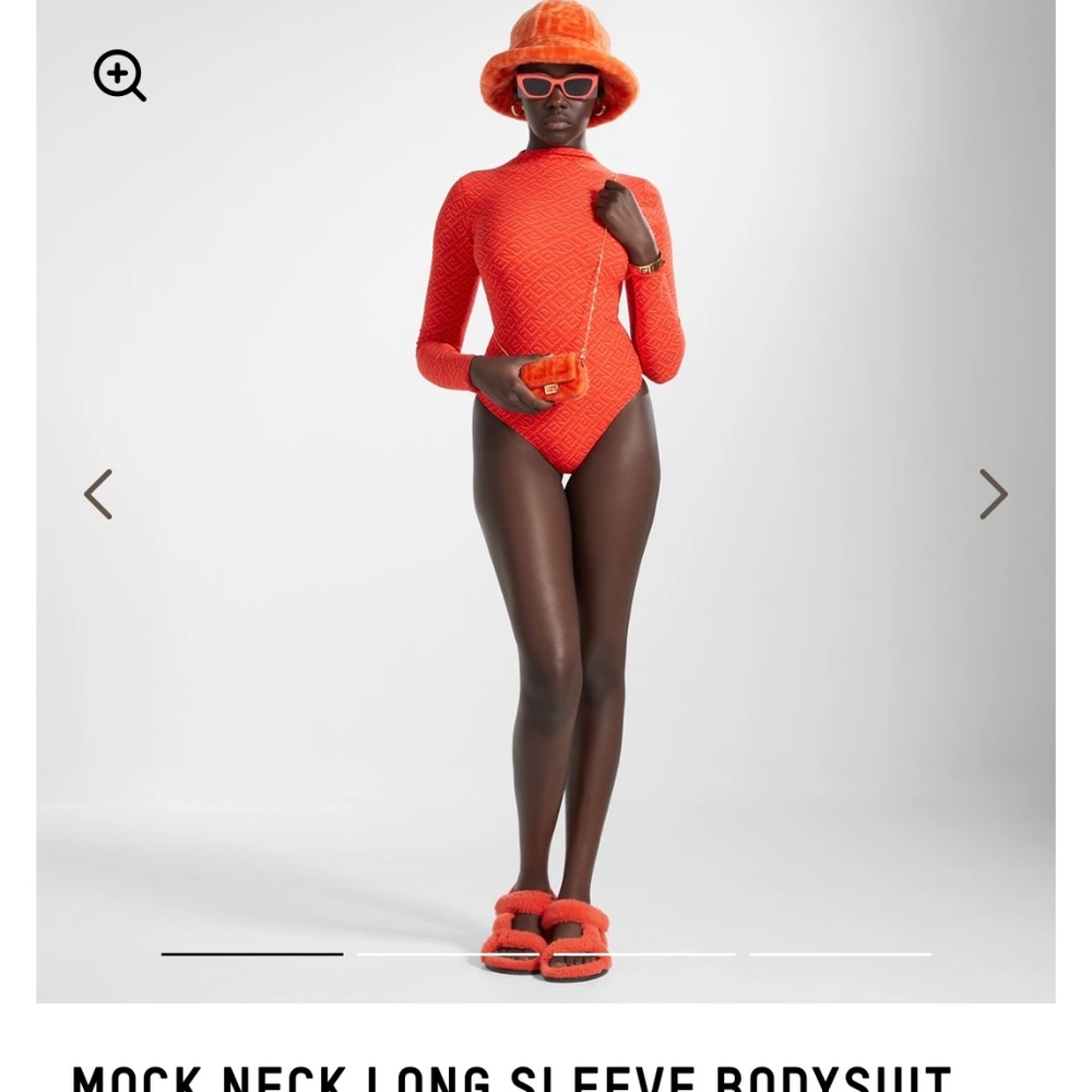 FENDI x SKIMS MOCK NECK LONG SLEEVE BODYSUIT